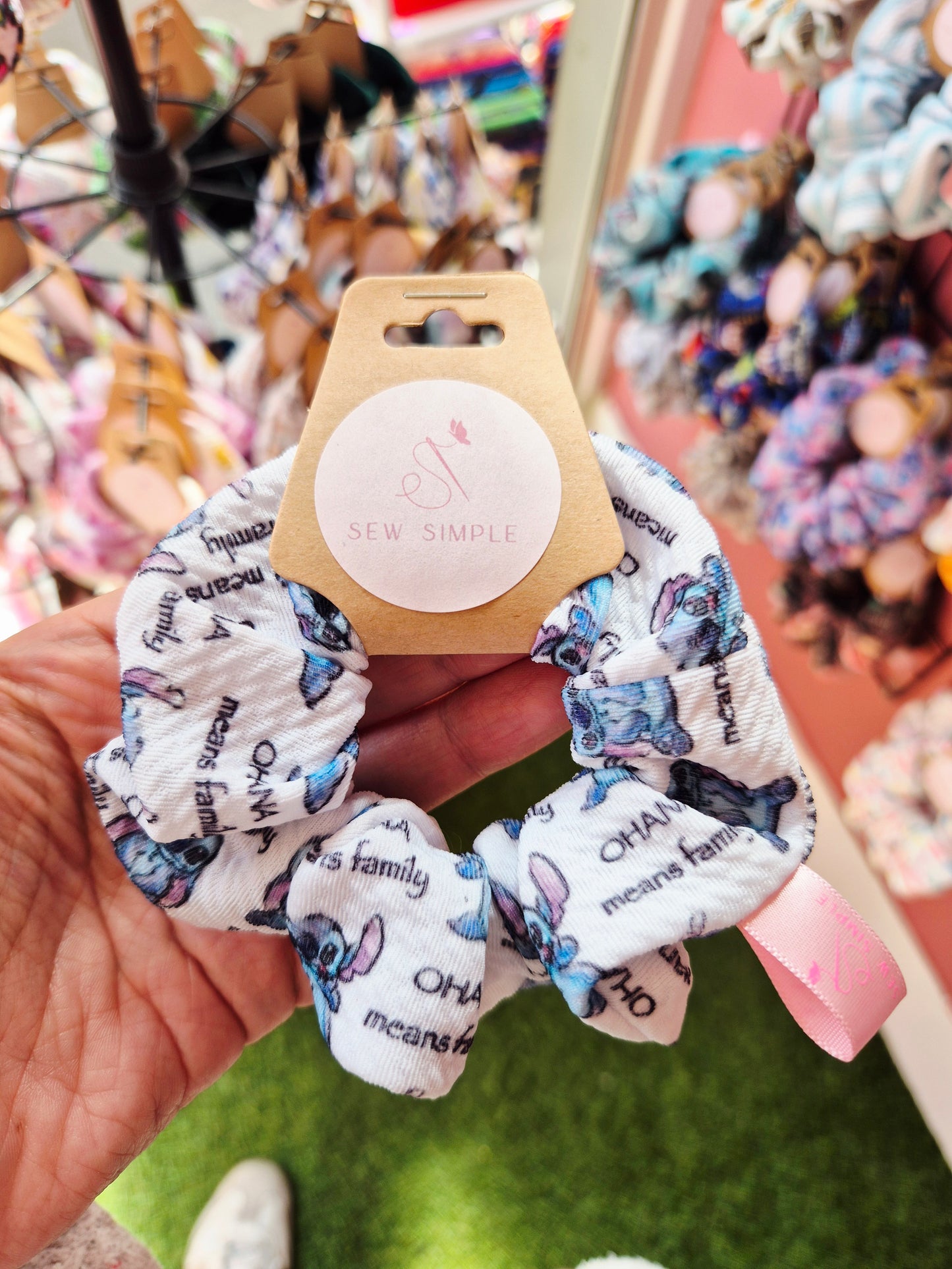 OHANA means family mini size hair scrunchie