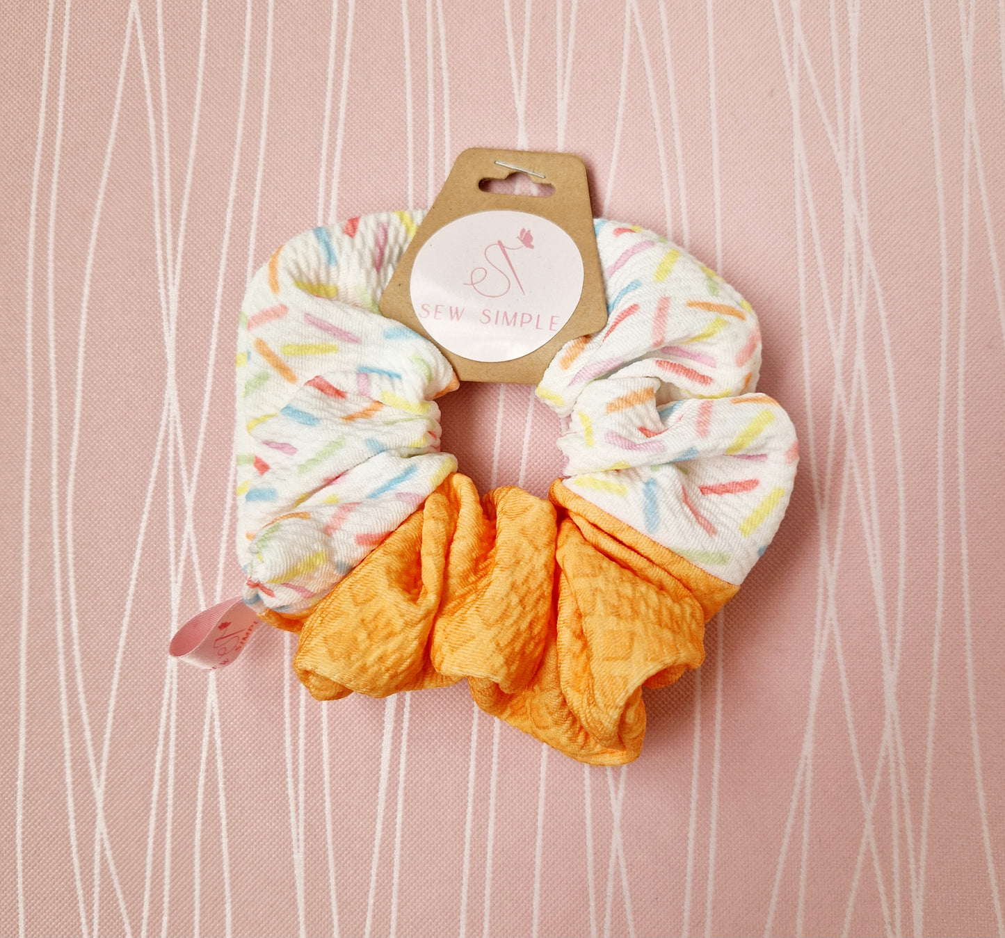 Ice cream inspired hair scrunchie medium