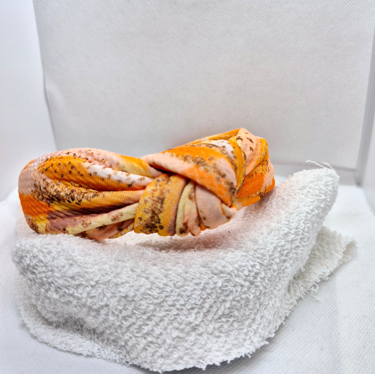 Orange shades topknot headband