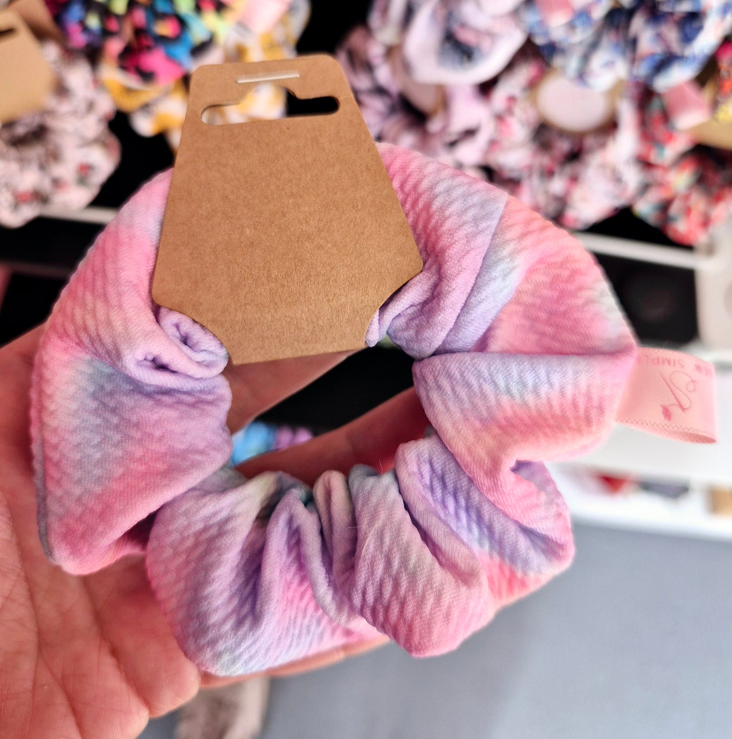 Tye Dye Rainbow Mini Size Hair Scrunchie