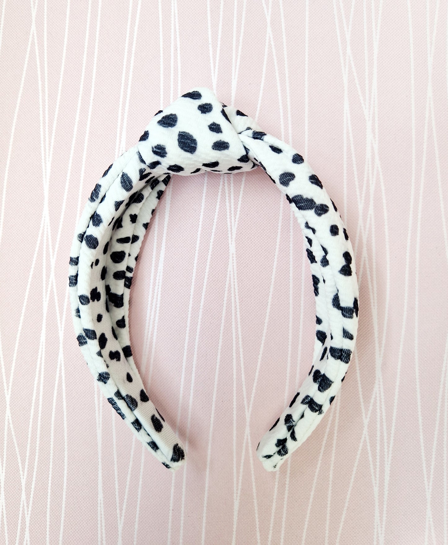 Topknot headband dalmatian print