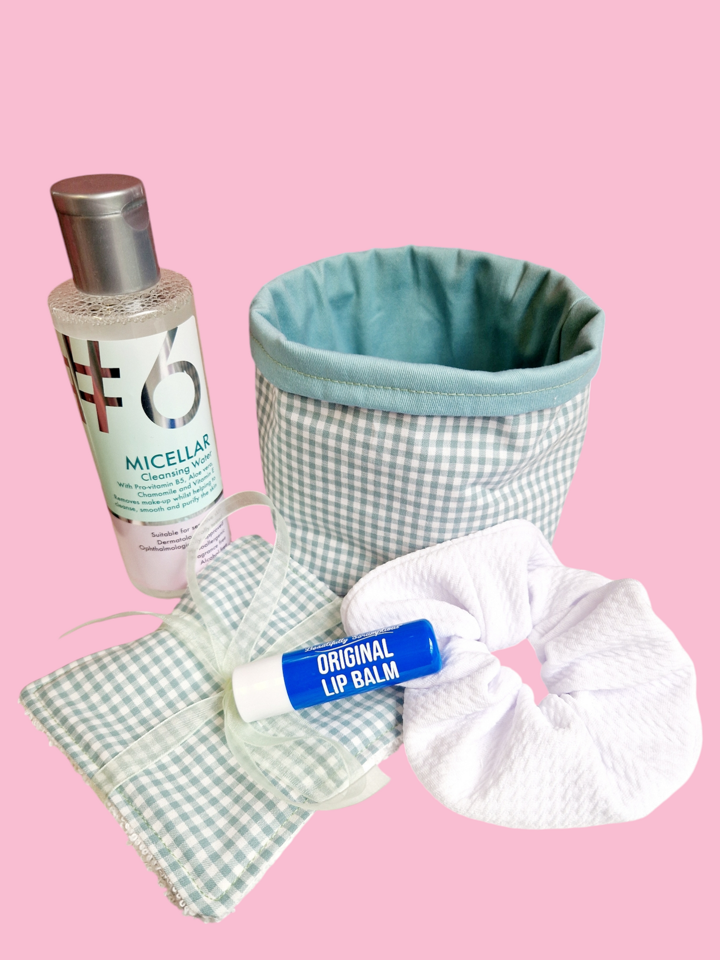 Handmade Mini Fabric Pamper Basket - Tartan