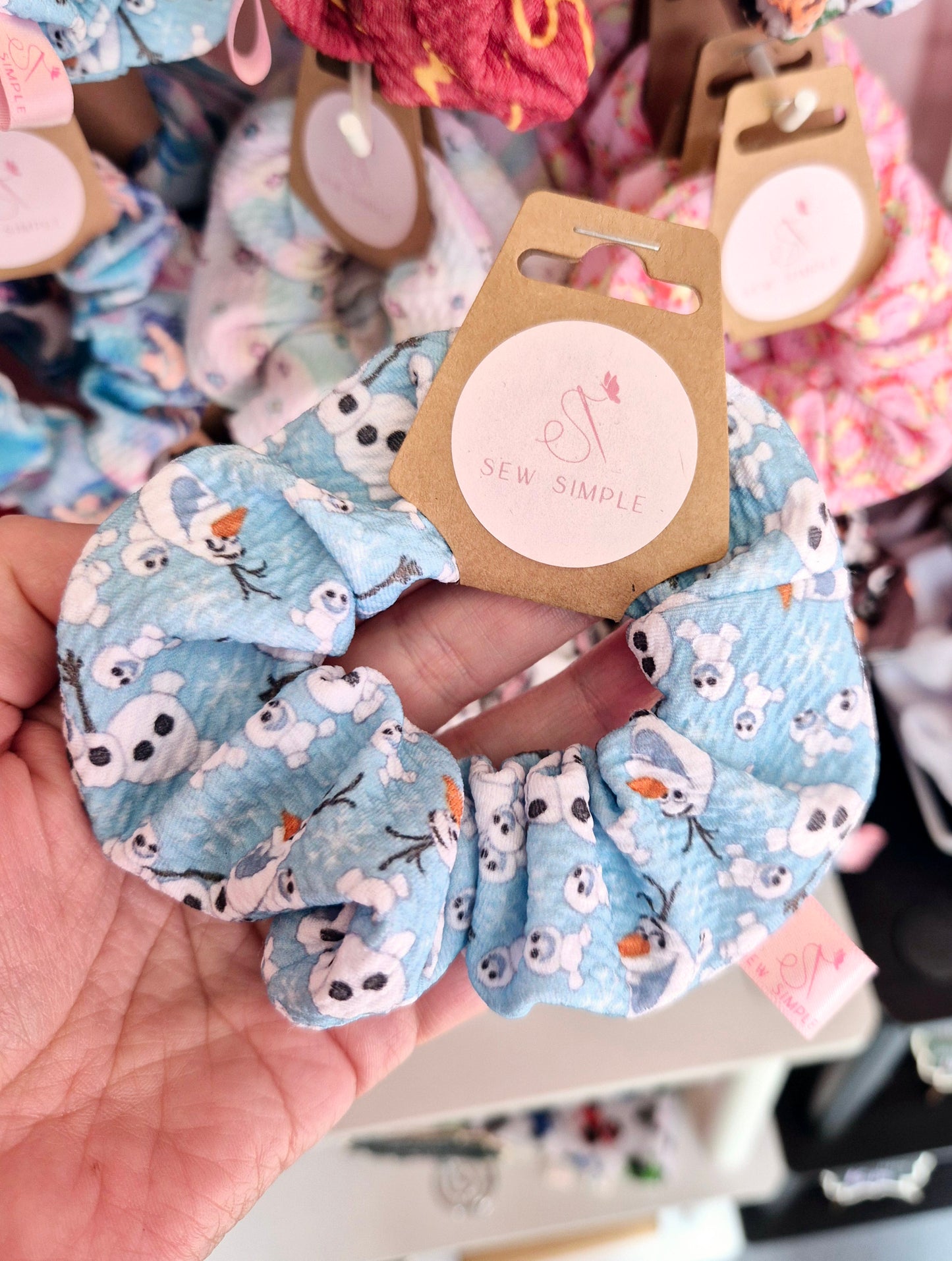 Snowman Theme Mini Size Hair Scrunchie