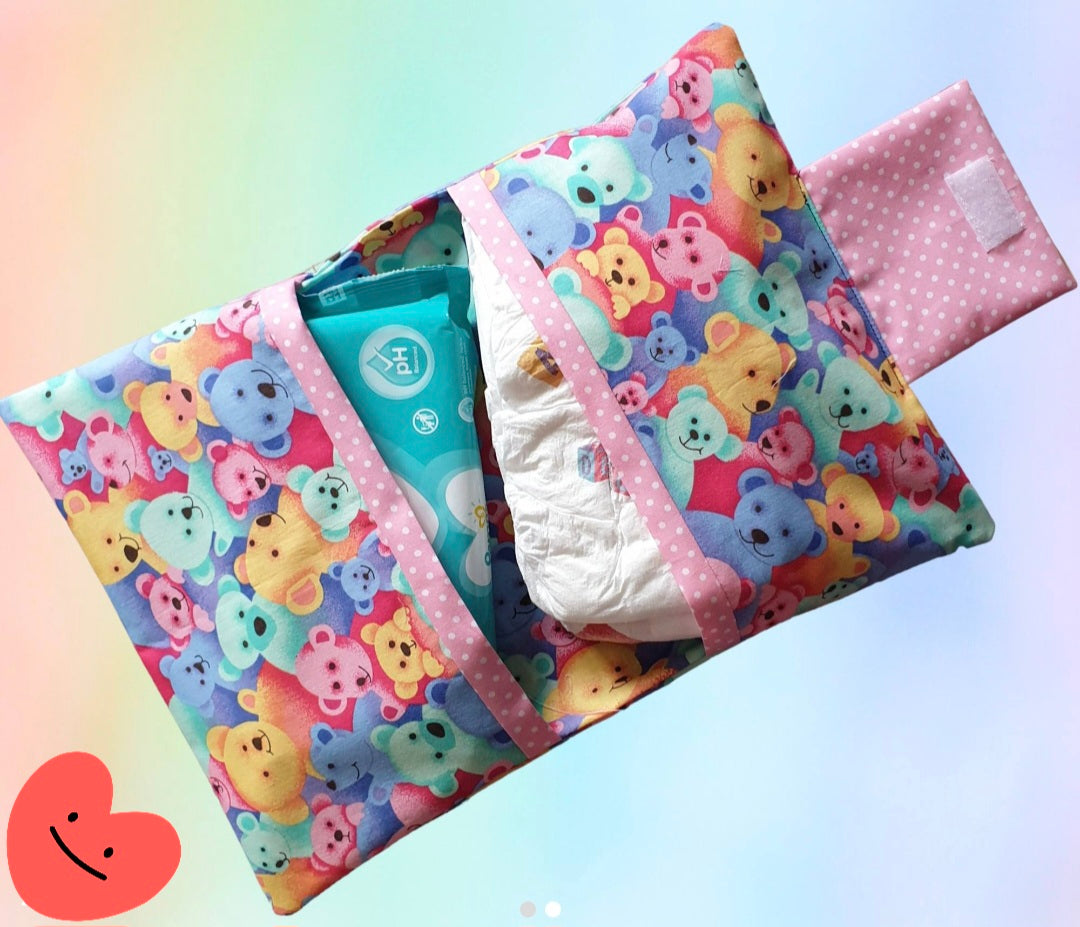 Nappies/Wipes Holding Pouch - Unicorn theme