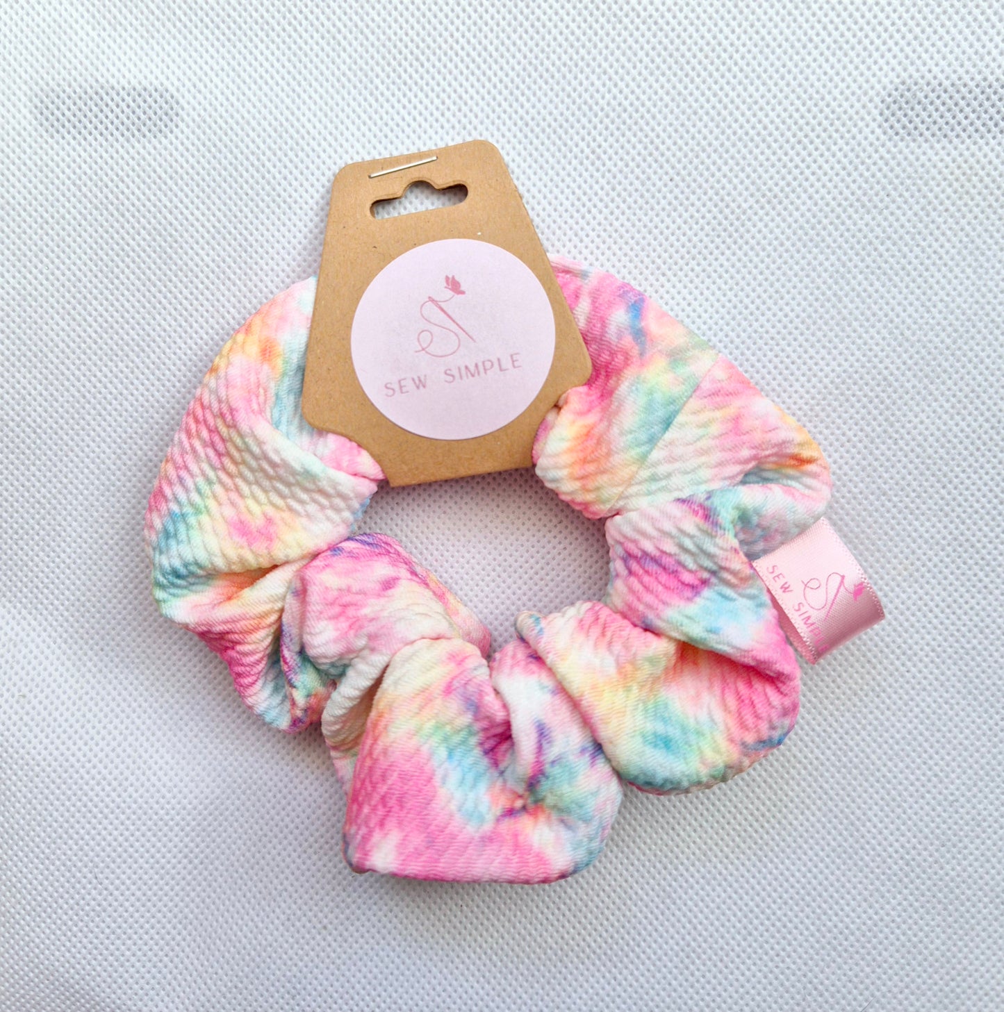 Pink Tye Dye Mini hair scrunchie