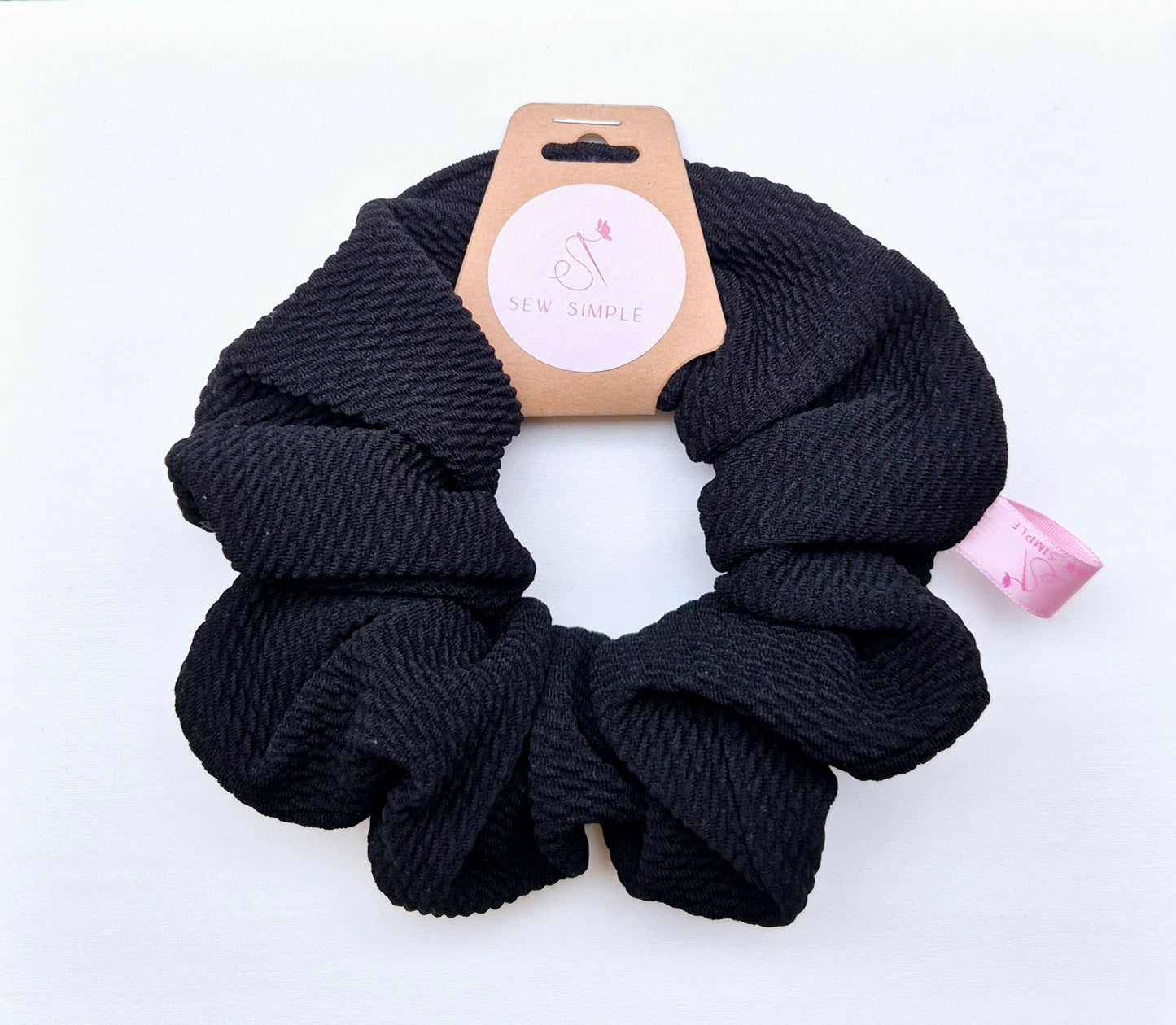 Black Medium size hair scrunchie