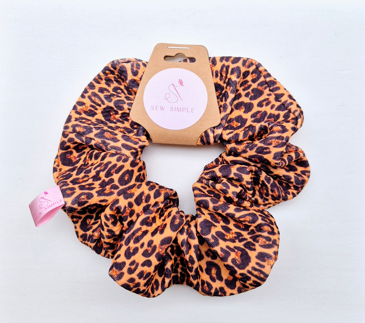 Leopard Print Medium size hair scrunchie