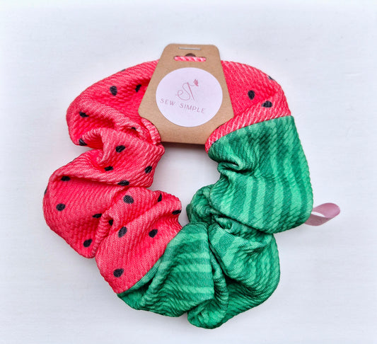 Watermelon theme Medium size hair scrunchie