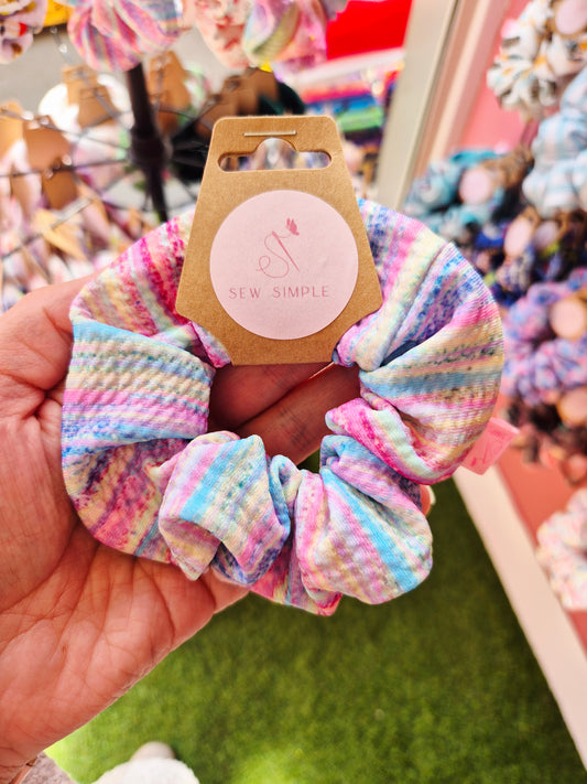 Multicoloured Stripes Mini size Hair Scrunchie