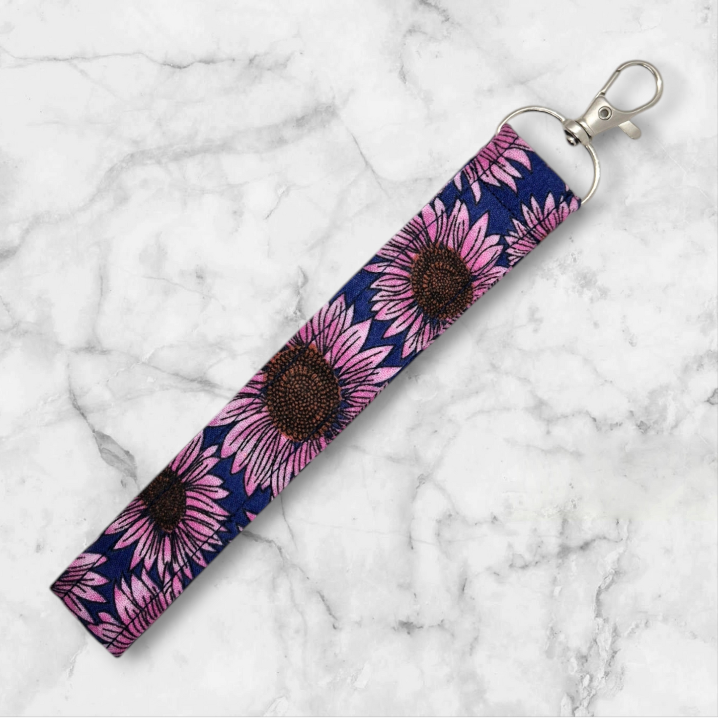 Handmade Wristlet Keychain - Sunset Sunflowers