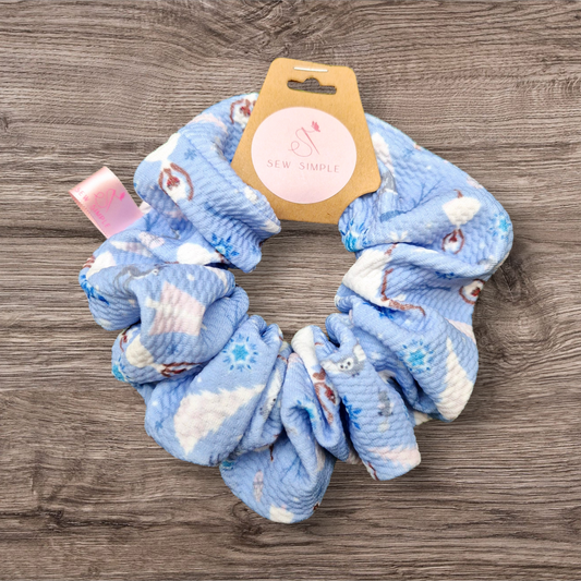 Medium Hair Scrunchie - Blue Christmas Ballet