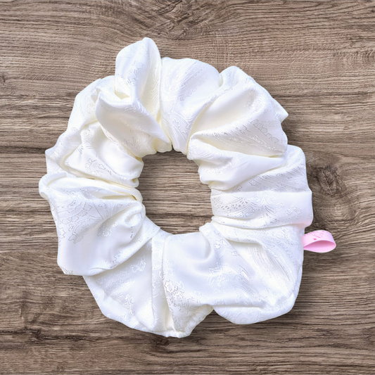 XXL Cream Silk Hair Scrunchie