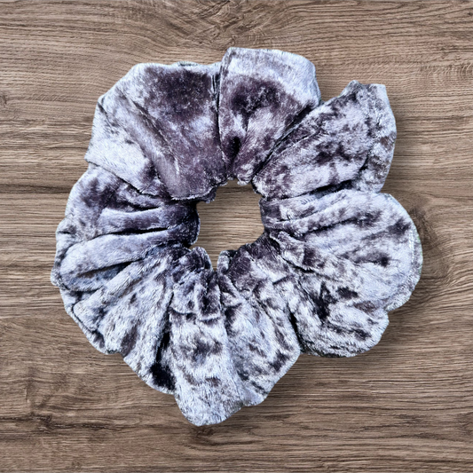 XXL Velvet Grey Hair Scrunchie