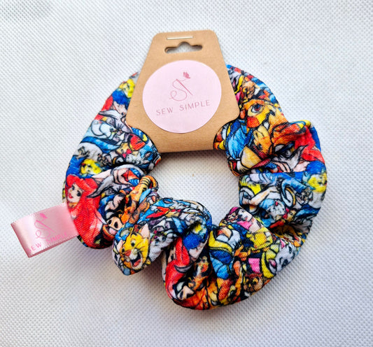 Retro Cartoon Characters Mini size hair scrunchie