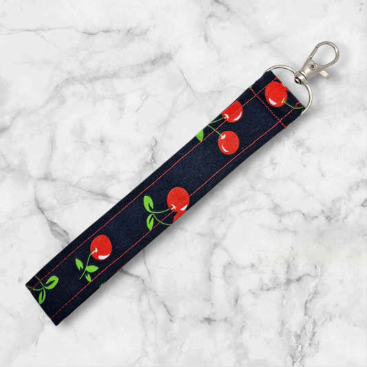 Handmade Wristlet Keychain - Cheeky Cherry