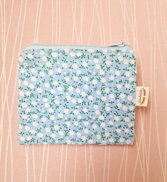 Blue posies coin purse