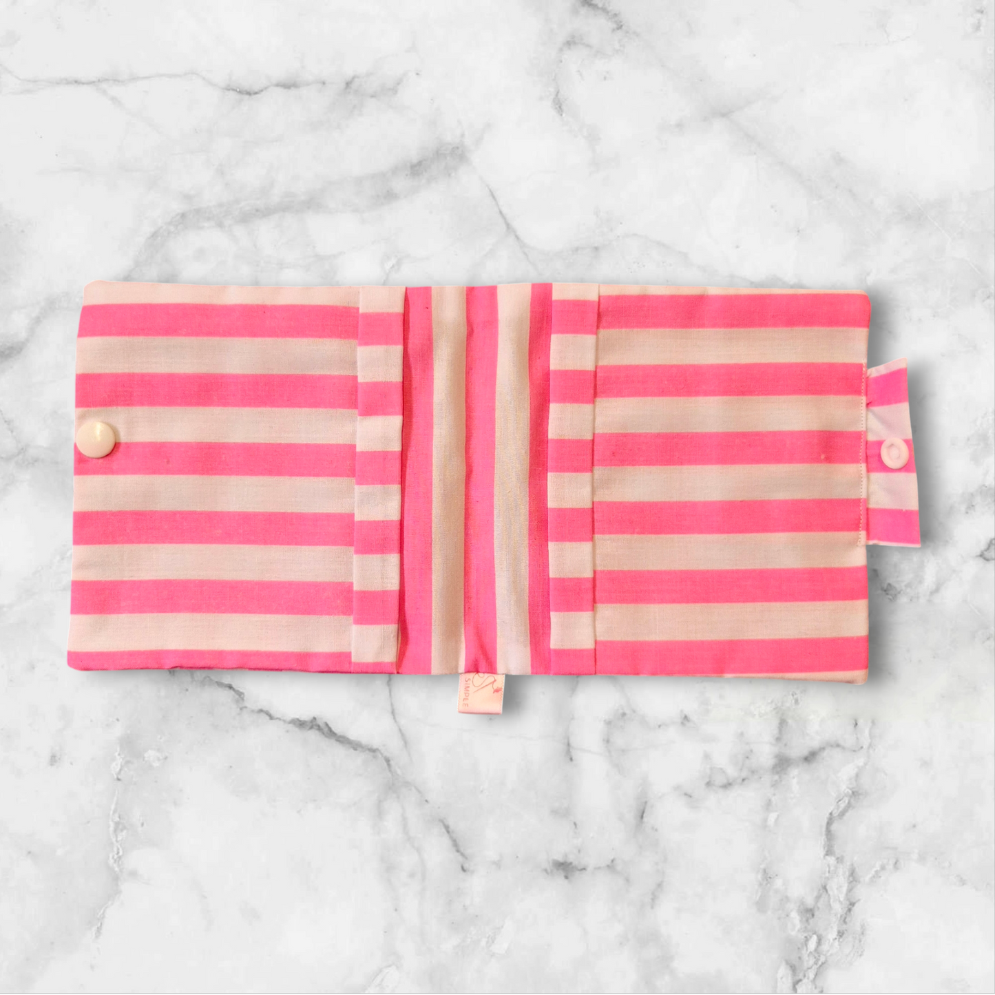 Sanitary/Wipes Travel Pouch - Pink/White Stripes