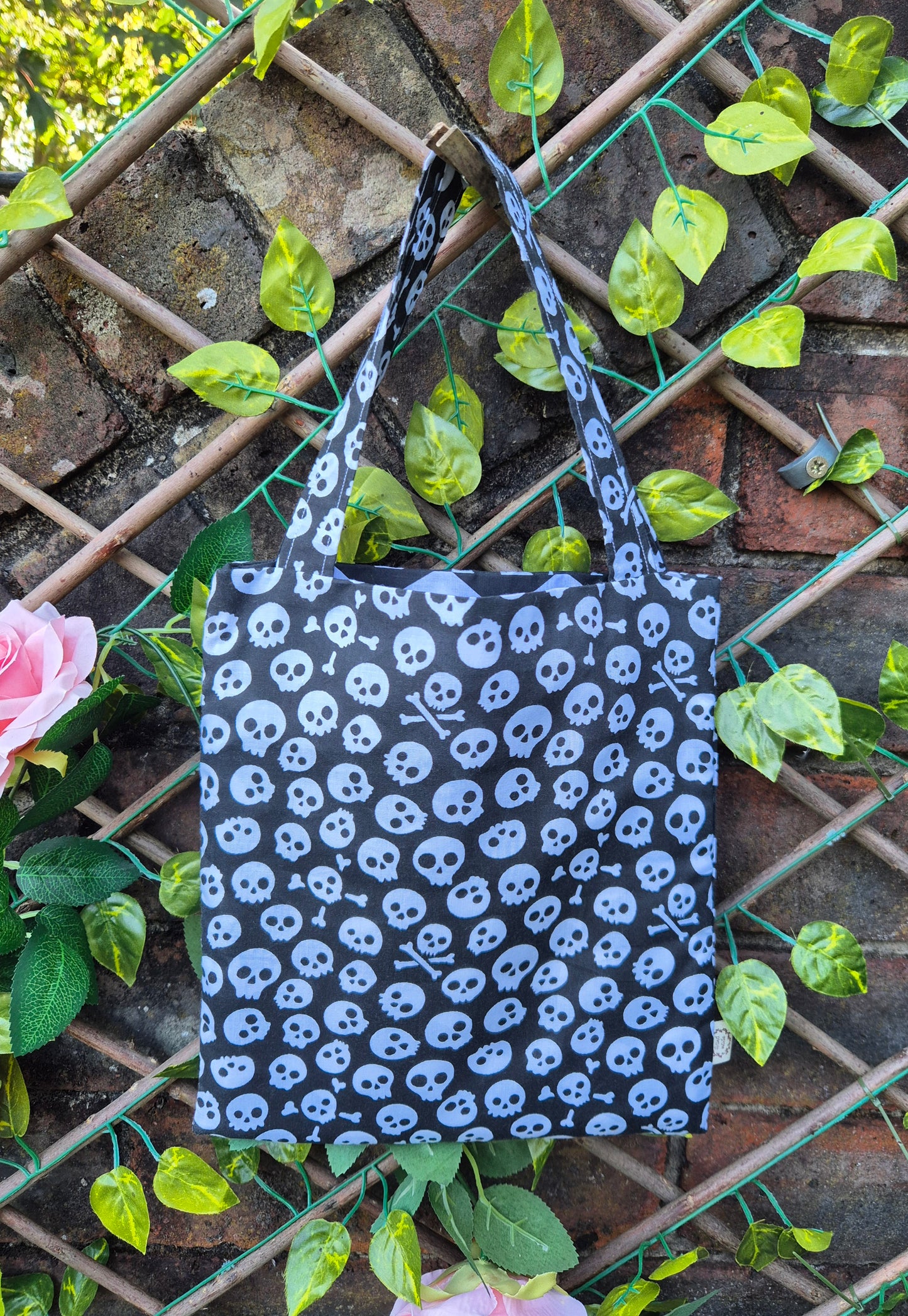 Halloween Skulls trick or treat small tote bag