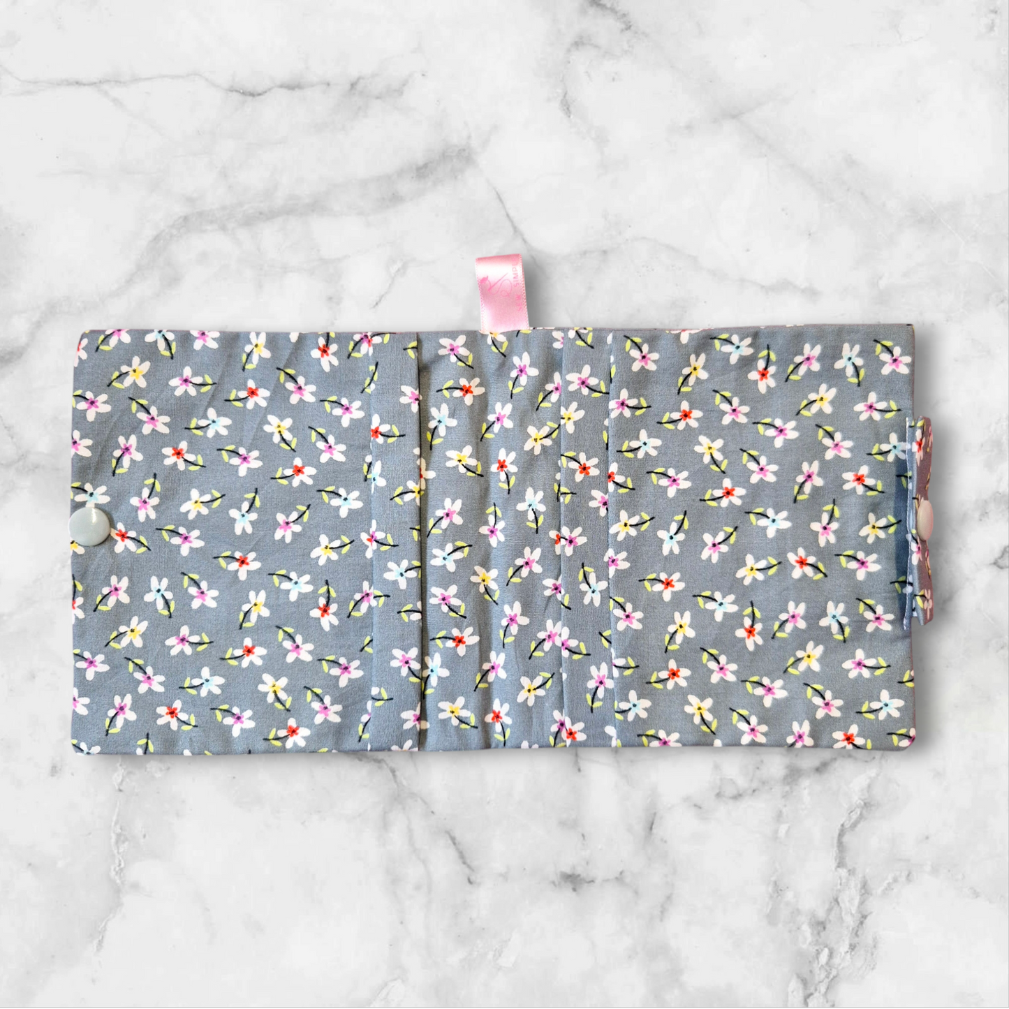 Sanitary/Wipes Travel Pouch - Grey Floral