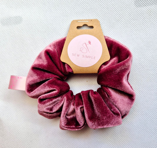 Velvet Mini size Dusky pink hair scrunchie