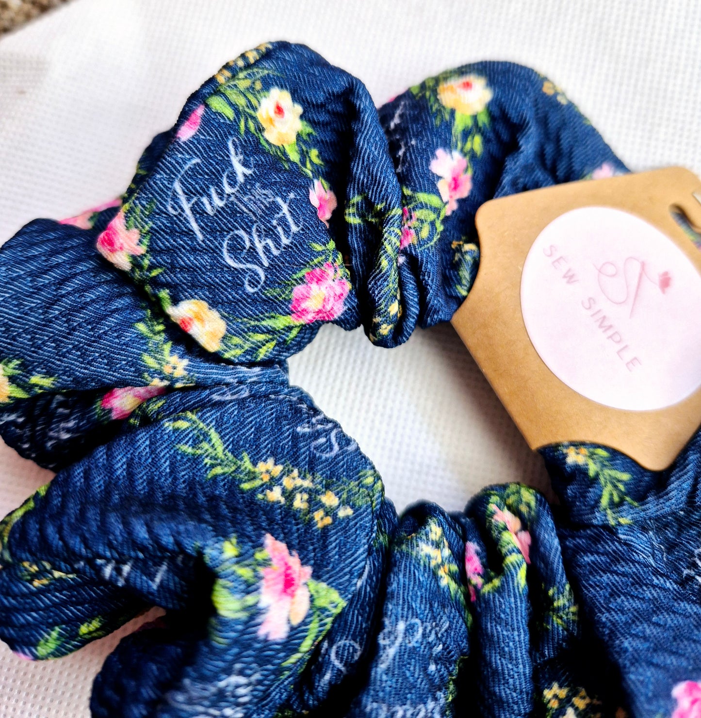 Cheeky quote 18+ adult hair scrunchie - Medium size