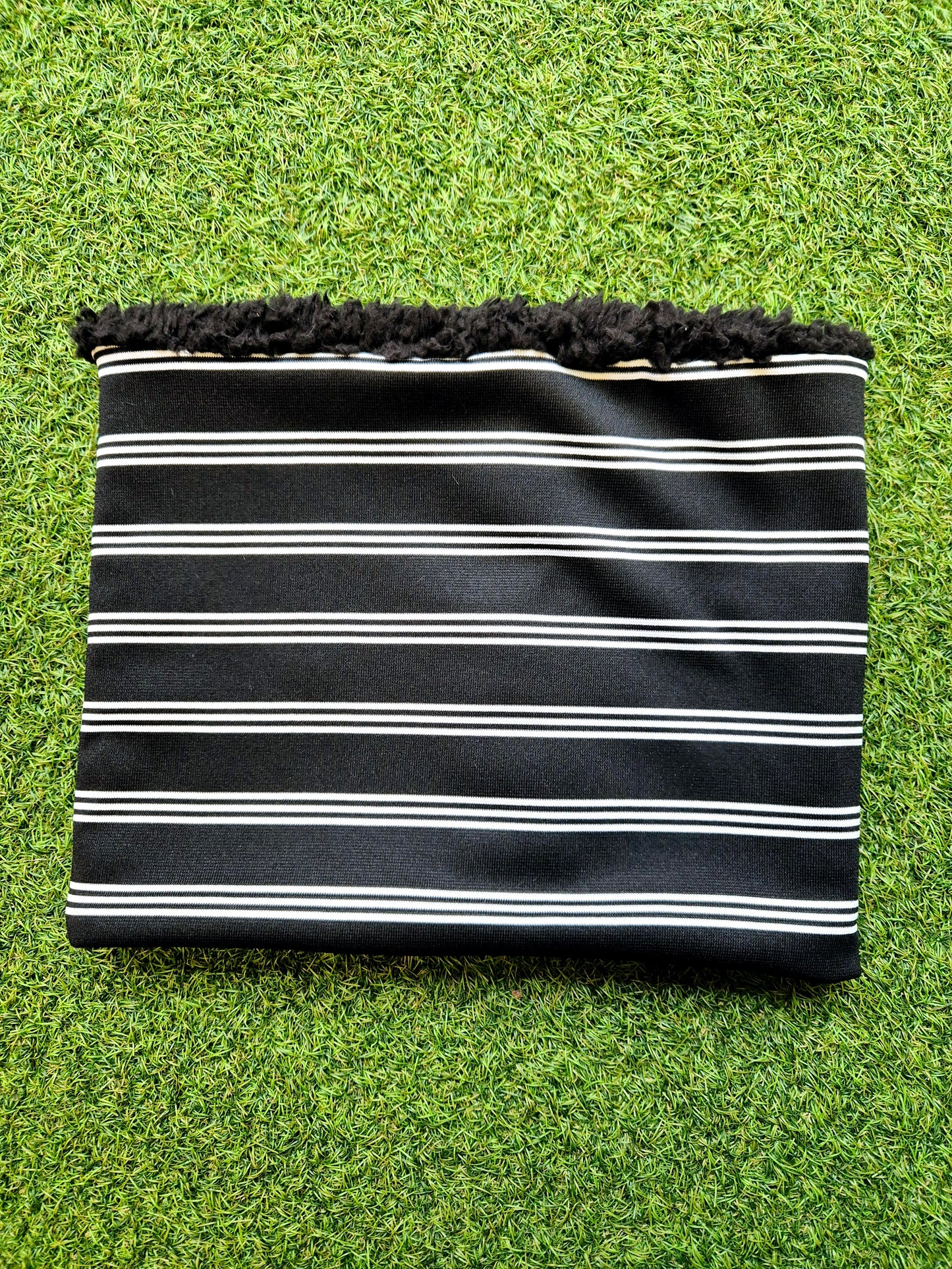 Adult Snood/Neck Warmer - black/white stripes