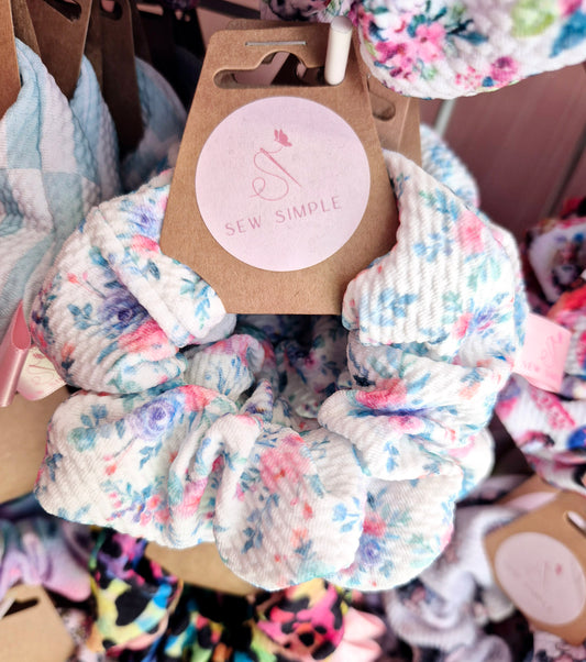 Pretty Pink Roses Mini size Hair Scrunchie