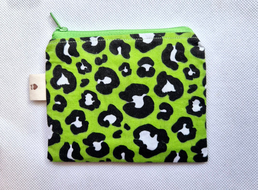 Green leopard print coin purse