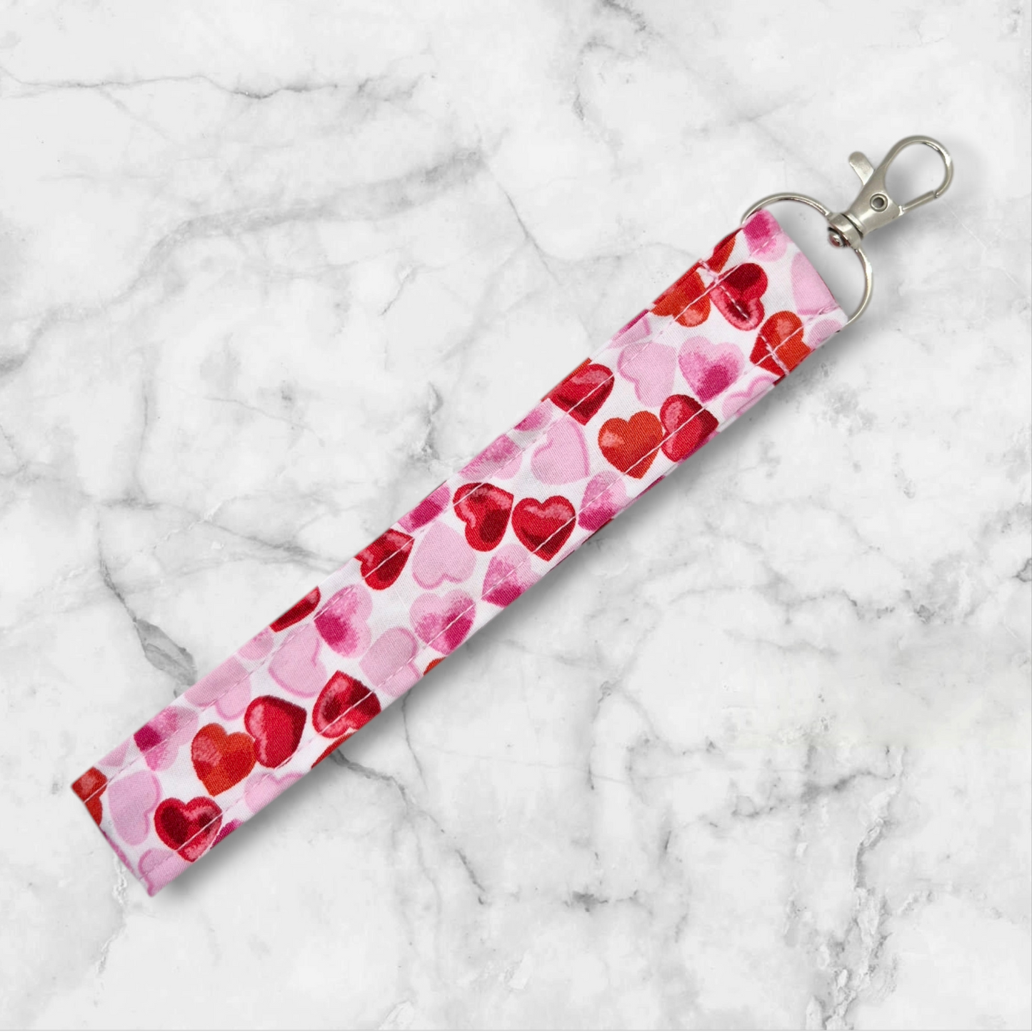 Handmade Wristlet Keychain - Hearts