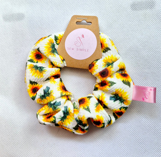 Sunflower Meadows Mini size hair scrunchie