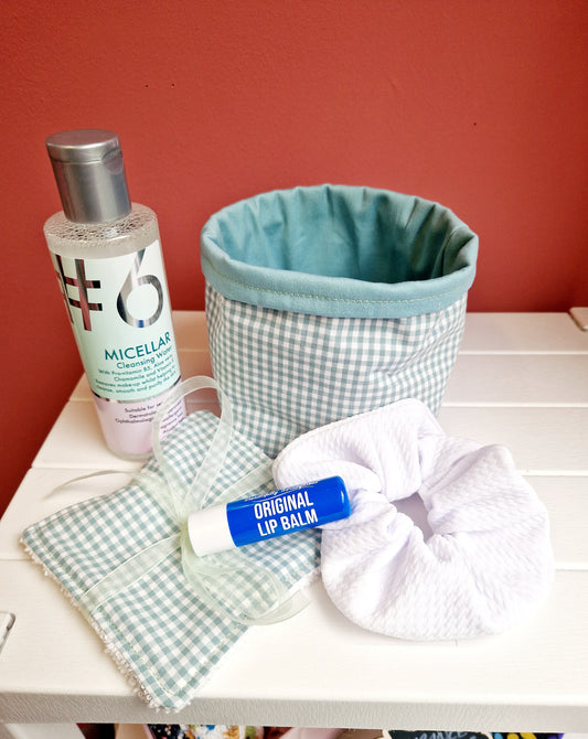 Handmade Mini Fabric Pamper Basket - Tartan