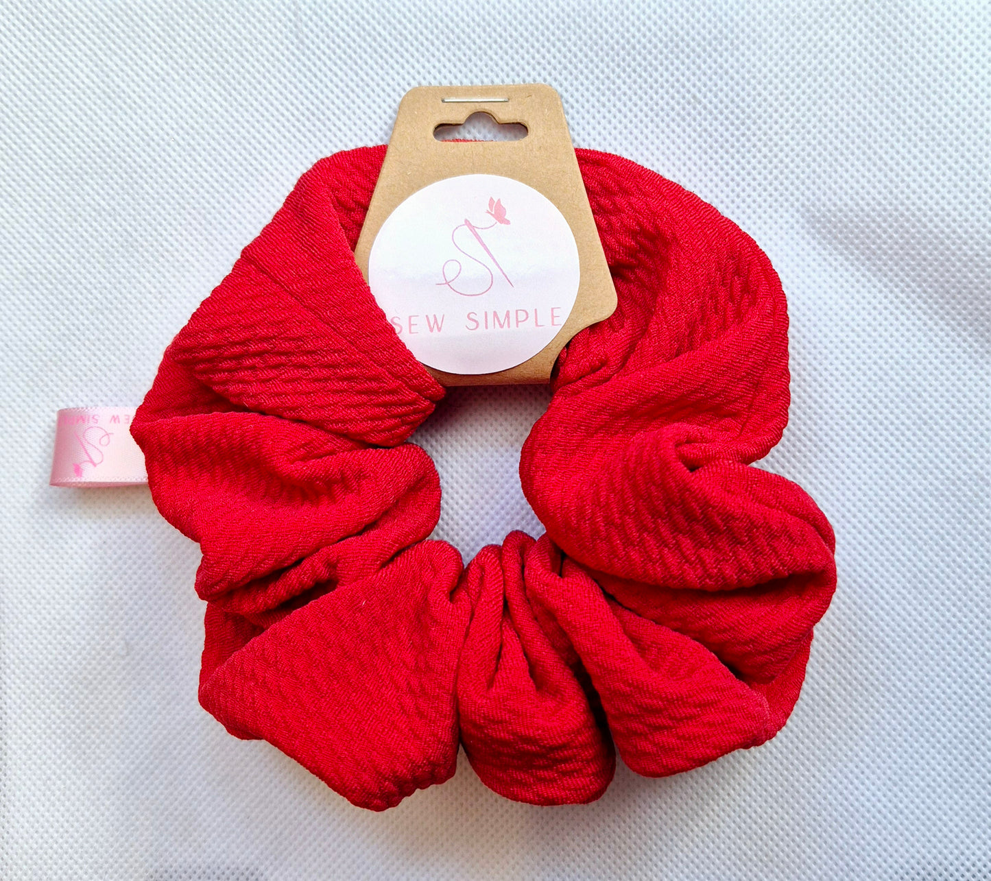 Red hair scrunchie - Medium size