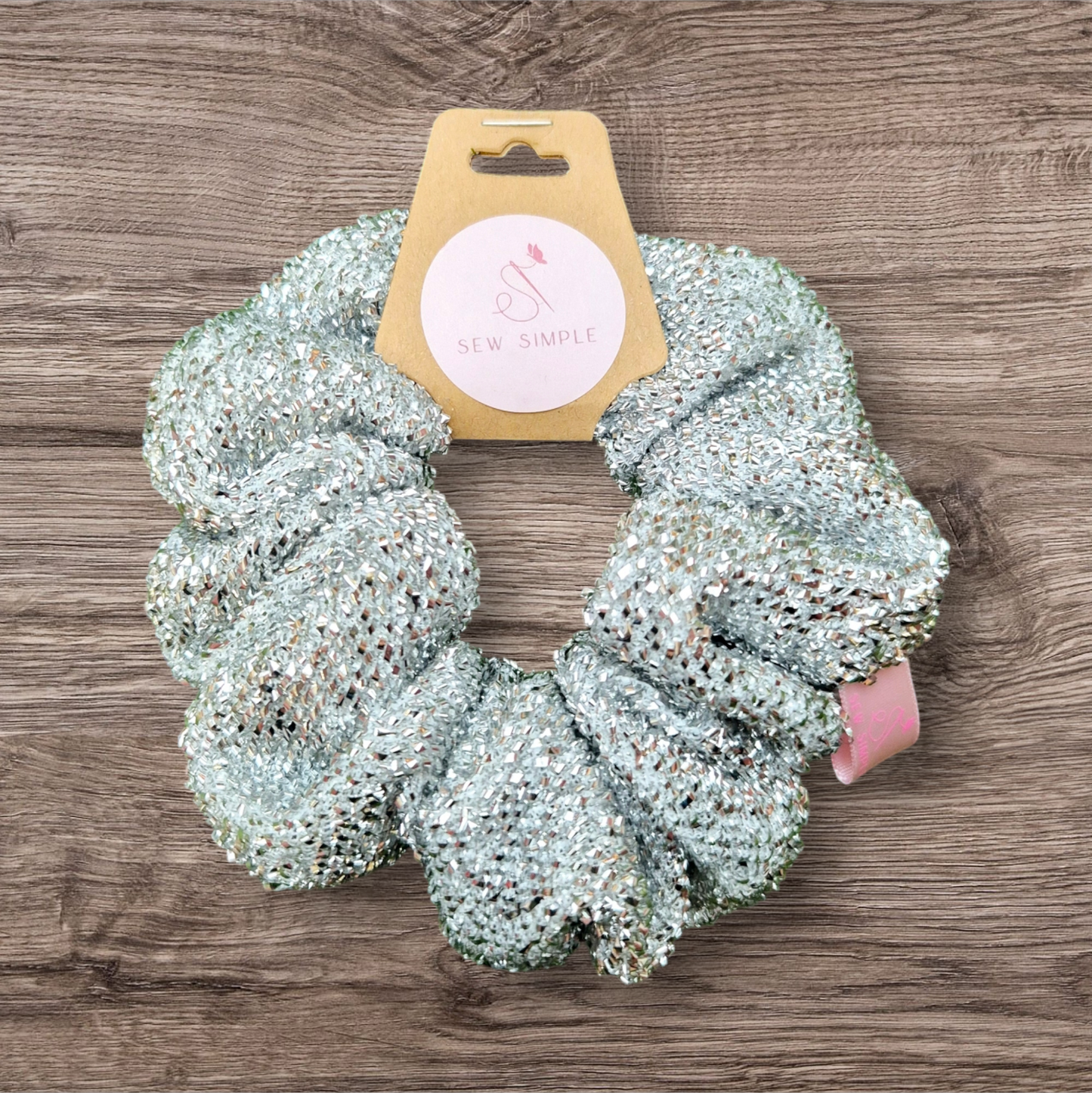 Medium Hair Scrunchie - Tinsel Silver