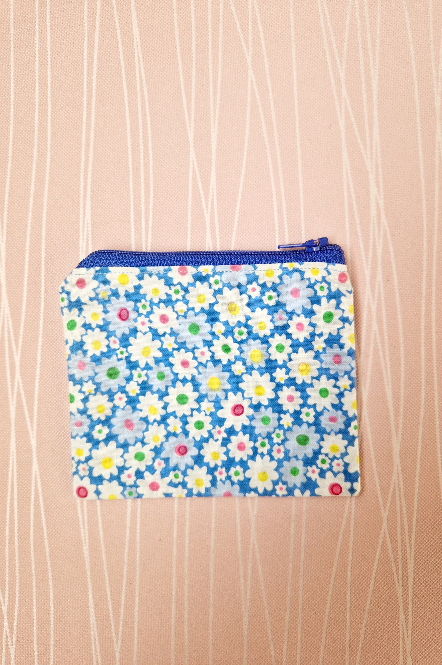 Blue flower frenzy coin purse