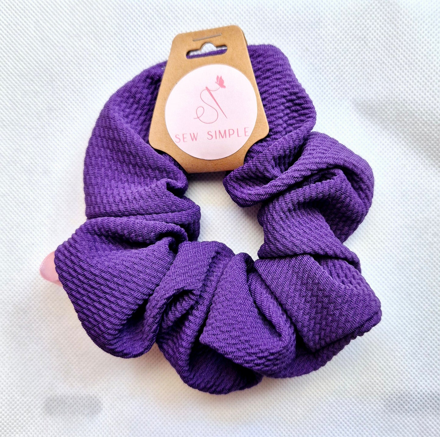 Violet Purple hair scrunchie - Medium size