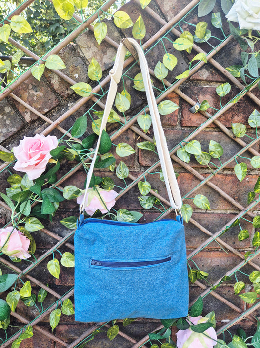 Handmade Crossbody Bag - Denim Blue