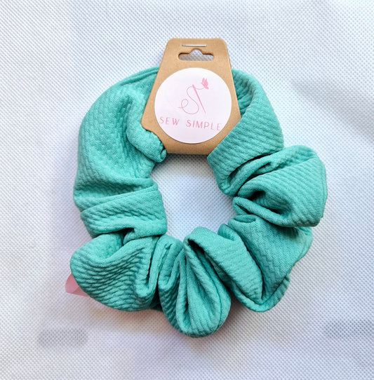 Sea Green hair scrunchie - Medium size