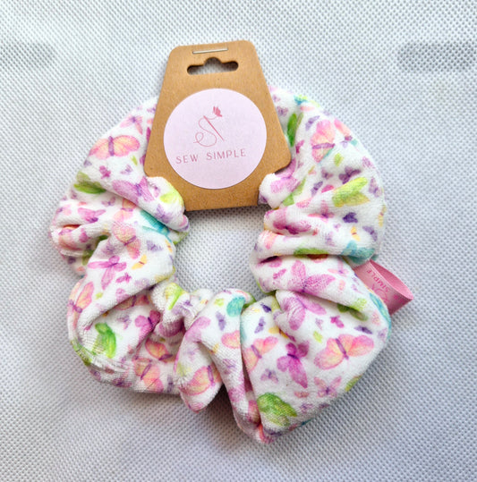 Velvet butterflies Mini size hair scrunchie