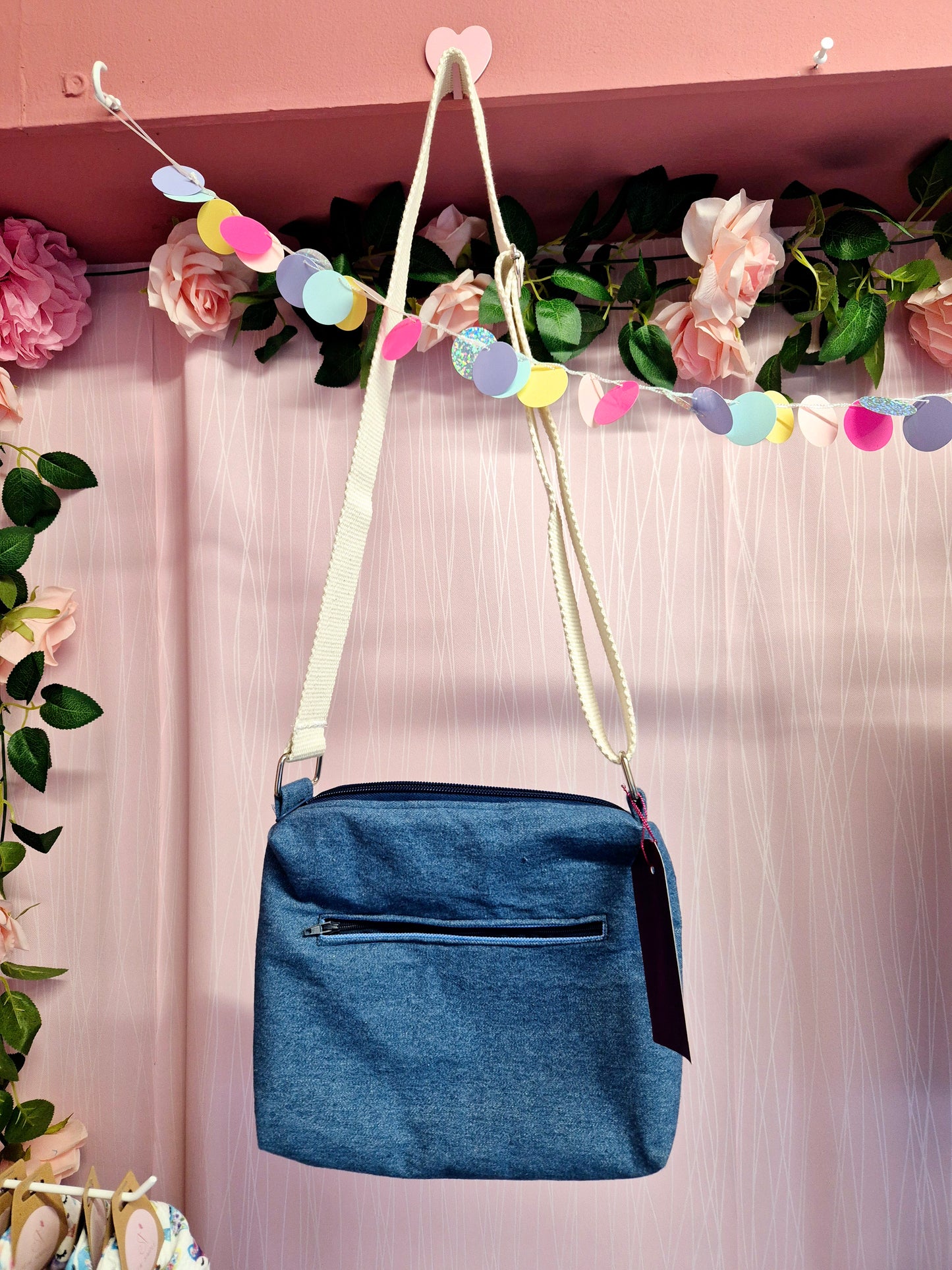 Handmade Crossbody Bag - Denim Blue