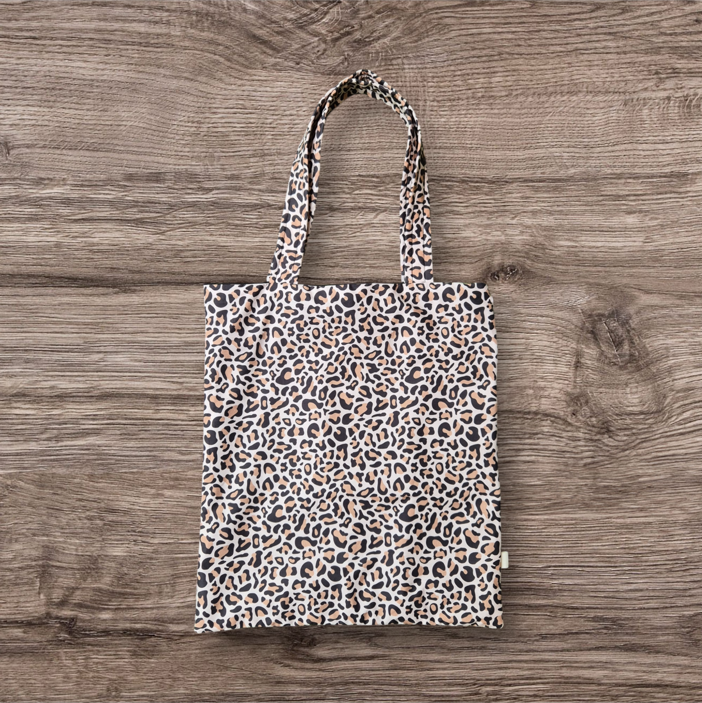 Brown/Beige Leopard Print Tote Bag - Large