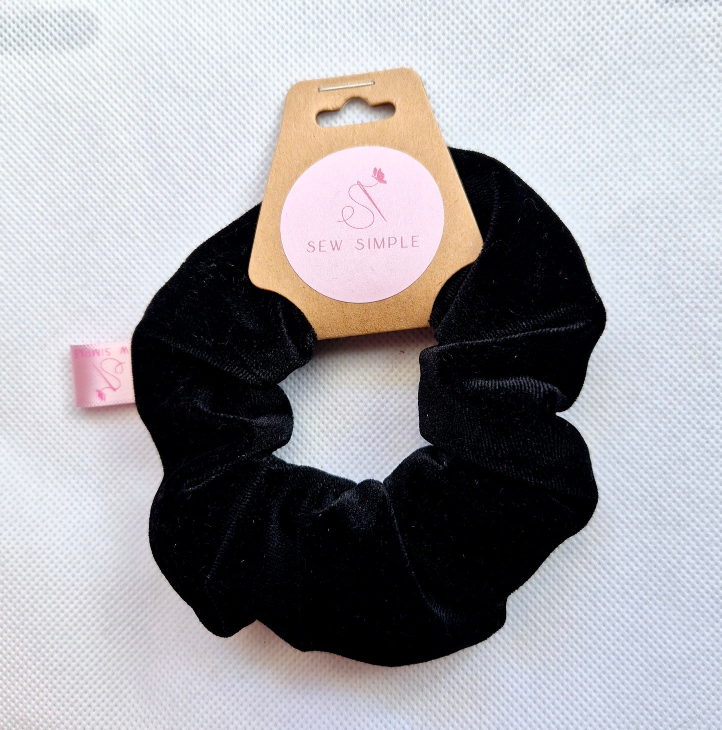 Velvet Black Mini size hair scrunchie