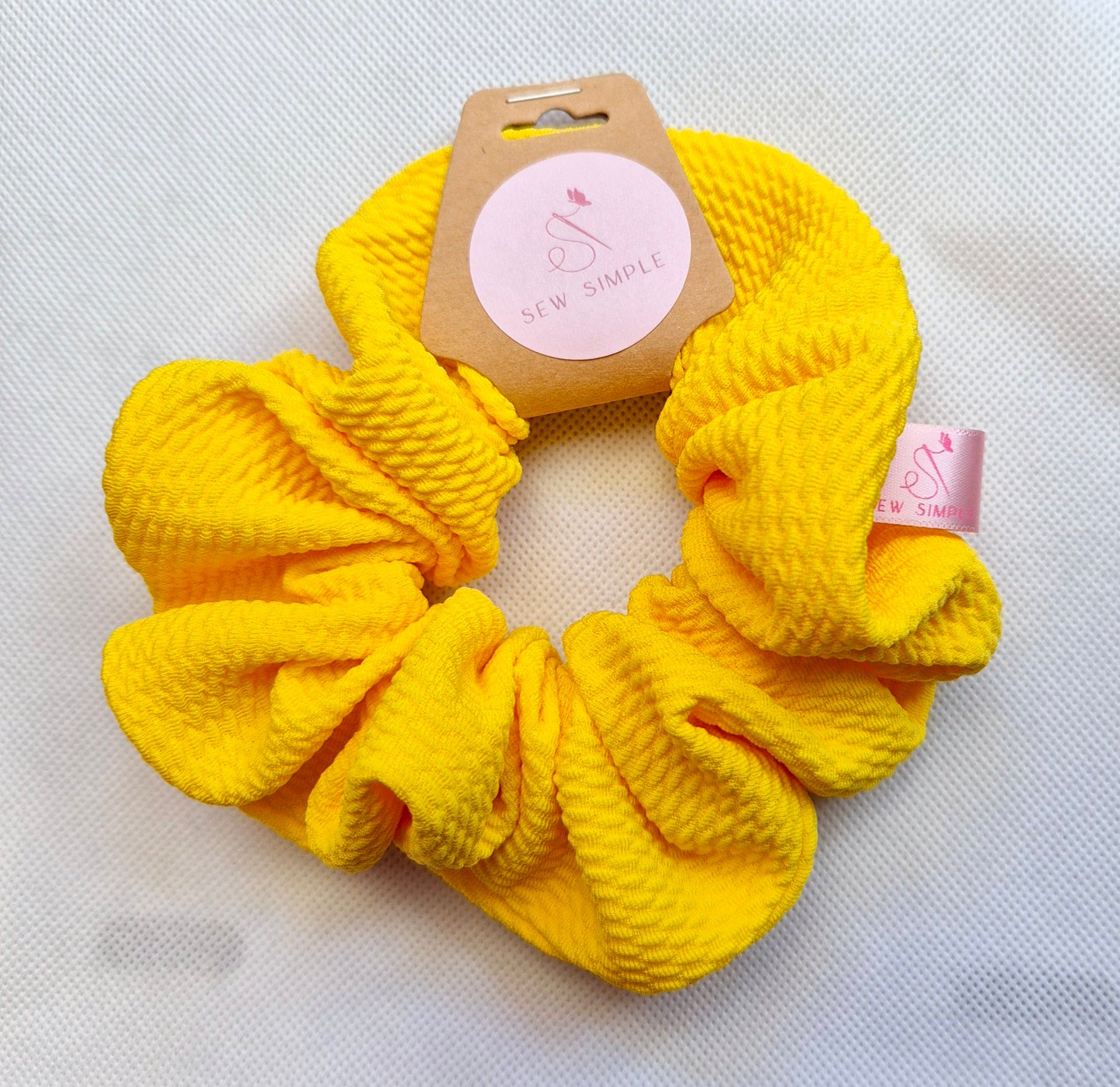 Yellow hair scrunchie - Medium size