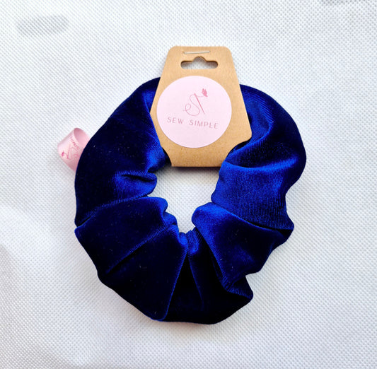 Velvet Royal Blue Mini size hair scrunchie