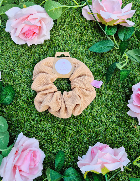 Golden Beige Medium Size Hair Scrunchie