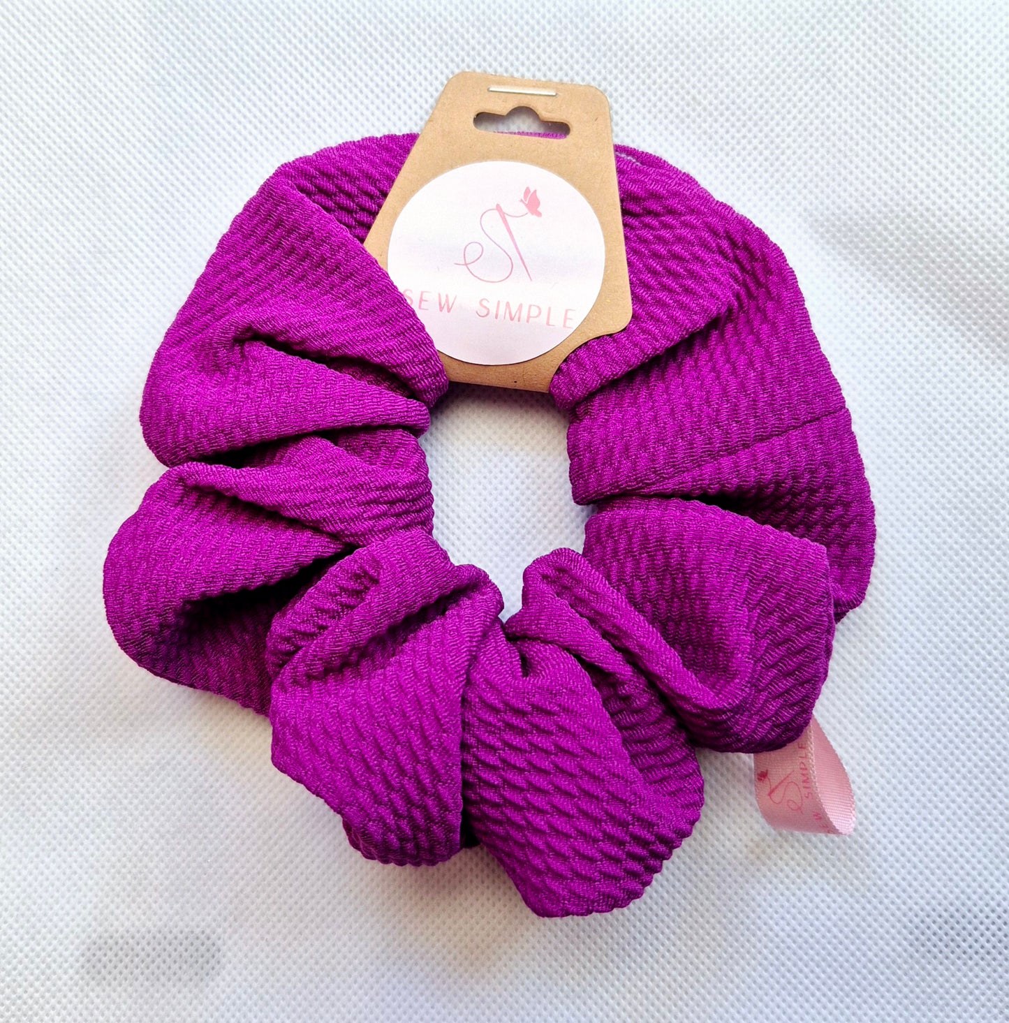 Bright Purple hair scrunchie- Medium size