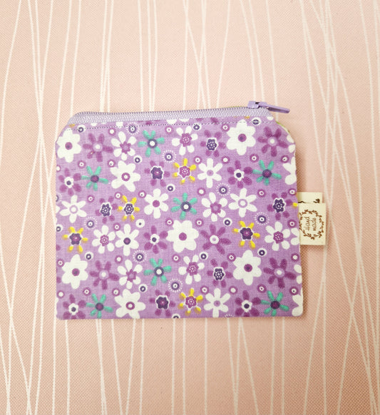 Purple flower frenzy coin purse