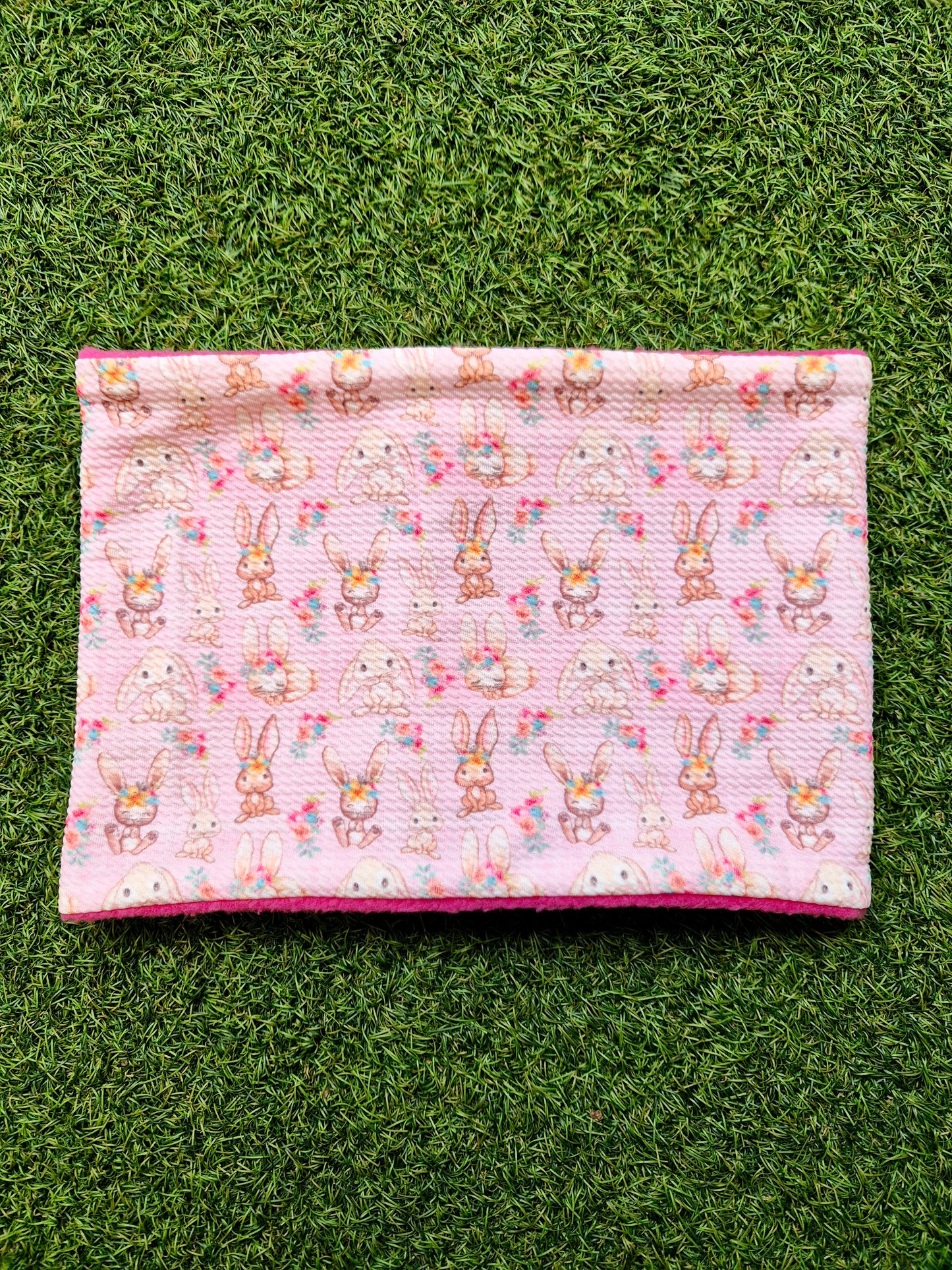 Child's Snood/Neck Warmer - pink bunnies