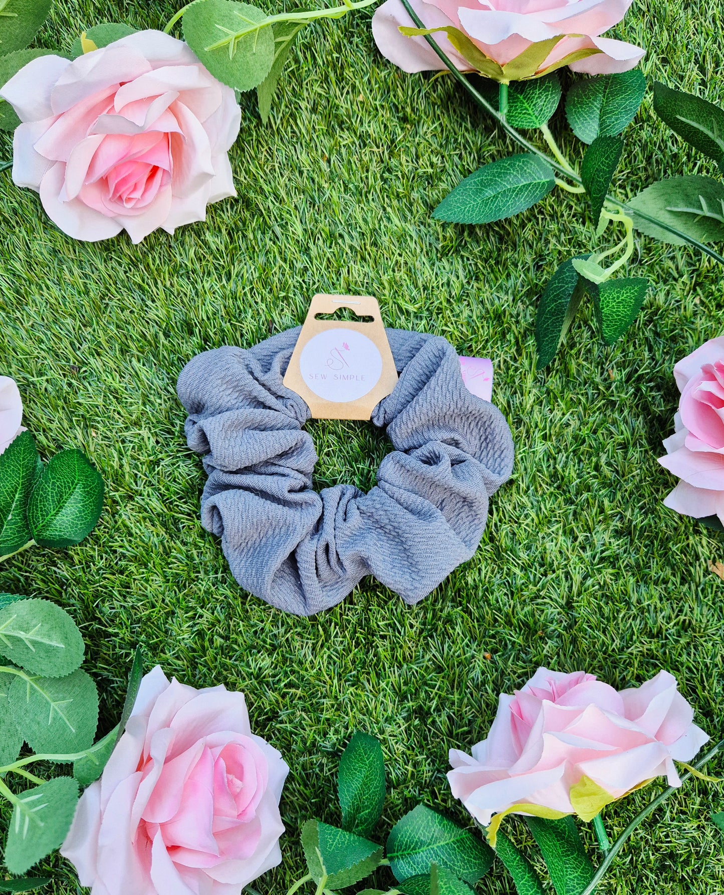 Grey Medium Size Hair Scrunchie