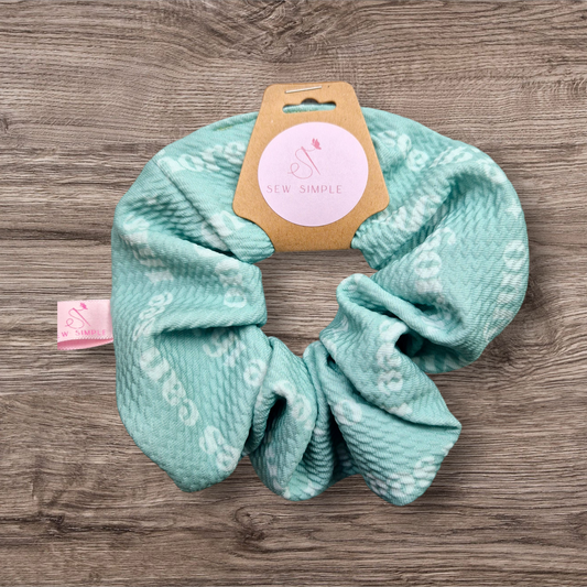 Cheeky quote 18+ Medium size hair scrunchie - lime/pastel green