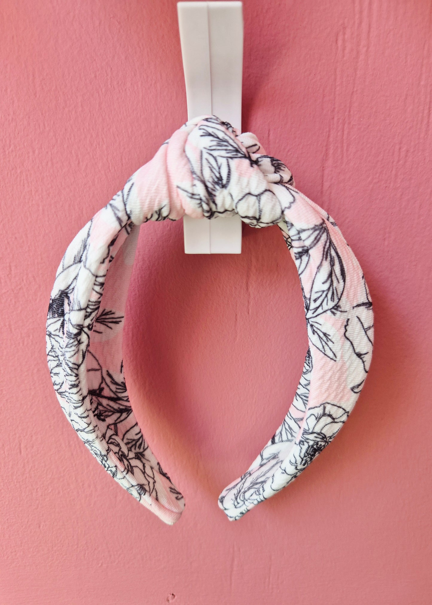 Pink Floral Topknot Headband